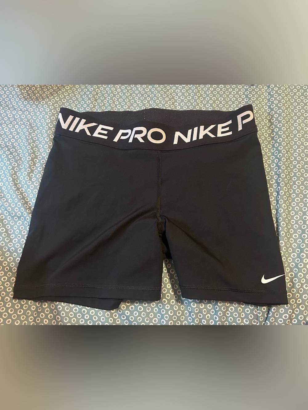4 Nike Black Pro Compression Shorts with White Swoosh